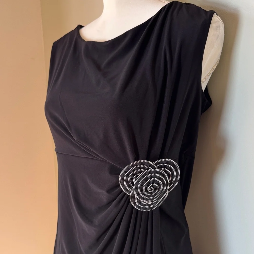 Tiana B. Black Dress with Floral Detail - Picture 3 of 5